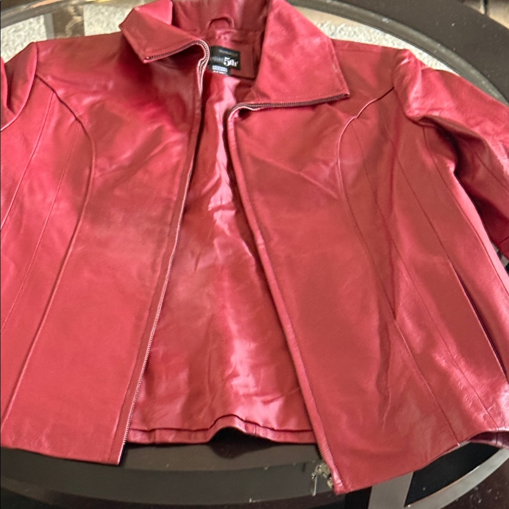 East 5th Women's Bold Red Leather Jacket
